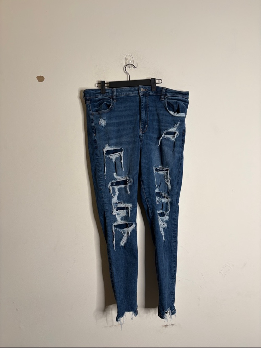 American Eagle Outfitters Ripped Dark Blue Skinny Jeans